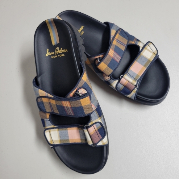 Sam Edelman  Eliana Mustard Plaid  Sandals Size 9. - Picture 3 of 11